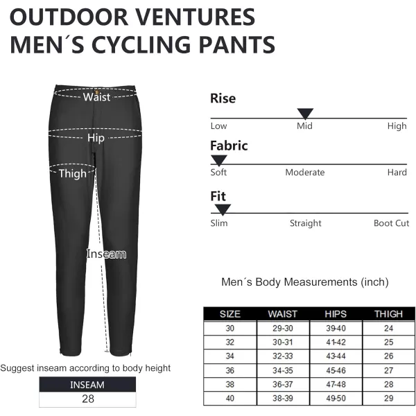 Outdoor Ventures Men's Cycling Pants Quick Dry Breathable Stretch Athletic Pants for Biking Golf Hiking Jogging