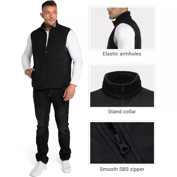 Outdoor Ventures Men's Full-Zip Polar Fleece Vest Outerwear Lightweight Warm Casual Sleeveless Jacket for Fall &amp; Winter