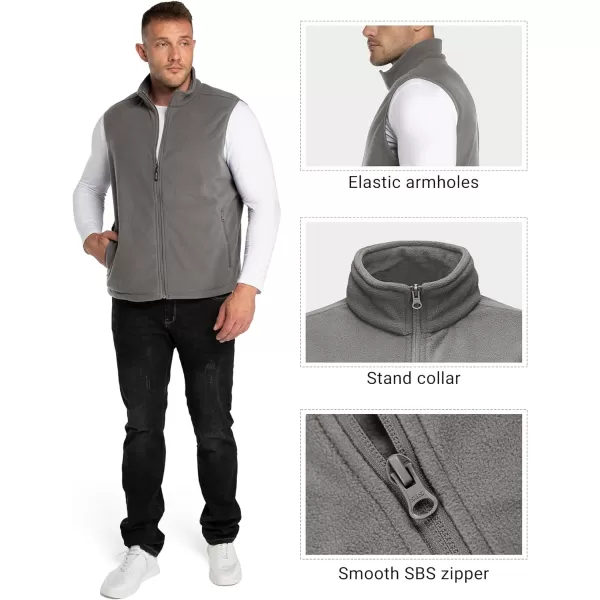 Outdoor Ventures Men's Full-Zip Polar Fleece Vest Outerwear Lightweight Warm Casual Sleeveless Jacket for Fall &amp; Winter