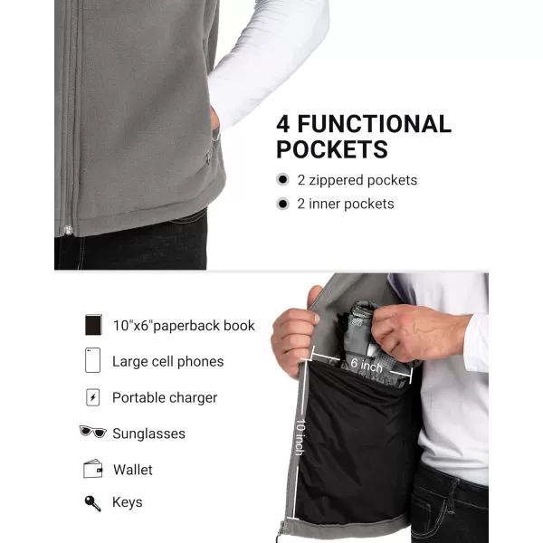 Outdoor Ventures Men's Full-Zip Polar Fleece Vest Outerwear Lightweight Warm Casual Sleeveless Jacket for Fall &amp; Winter
