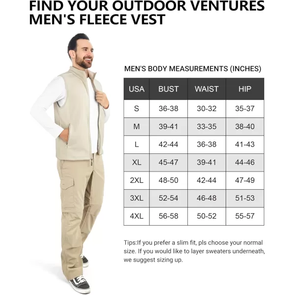 Outdoor Ventures Men's Full-Zip Polar Fleece Vest Outerwear Lightweight Warm Casual Sleeveless Jacket for Fall &amp; Winter