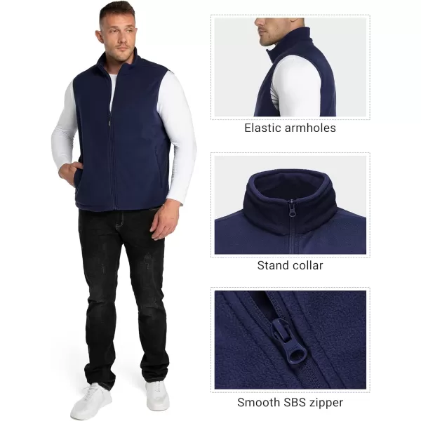 Outdoor Ventures Men's Full-Zip Polar Fleece Vest Outerwear Lightweight Warm Casual Sleeveless Jacket for Fall &amp; Winter