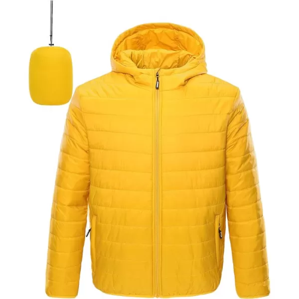 Outdoor Ventures Men's Lightweight Packable Hooded Puffer Jacket Insulated Winter Coat for Snow Ski Traveling)