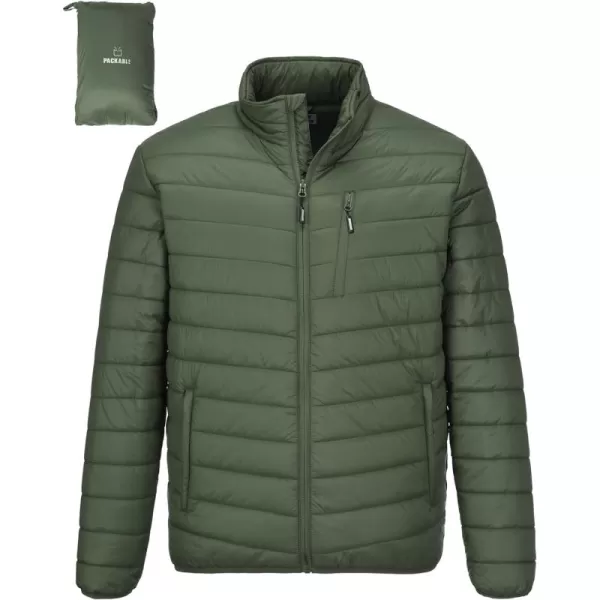 Outdoor Ventures Men's Lightweight Packable Puffer Winter Jacket Insulated Puffy Coat for Snow Ski Hiking Travel)