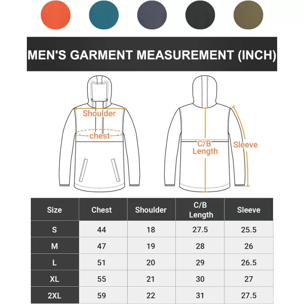 Outdoor Ventures Men's Lightweight Packable Pullover Hooded Rain Jacket Waterproof Windbreaker Raincoat Poncho Cycling Jacket