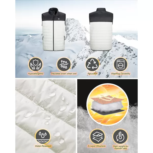 Outdoor Ventures Men's Lightweight Puffer Vest Outerwear, Warm Sleeveless Packable Winter Jacket for Hiking Travel Running