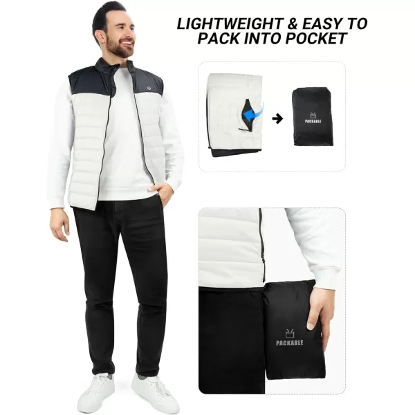 Outdoor Ventures Men's Lightweight Puffer Vest Outerwear, Warm Sleeveless Packable Winter Jacket for Hiking Travel Running