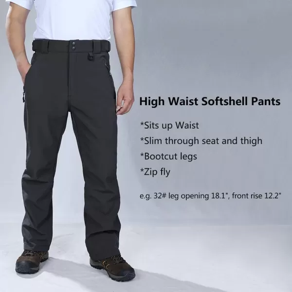 Outdoor Ventures Men's Lite Waterproof Windproof Fleece Lined Warm Hiking Ski Snow Pants Expandable-Waist