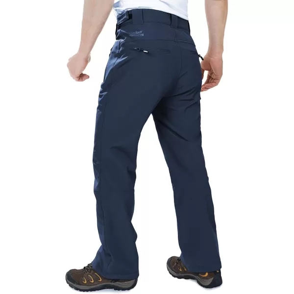 Outdoor Ventures Men's Lite Waterproof Windproof Fleece Lined Warm Hiking Ski Snow Pants Expandable-Waist