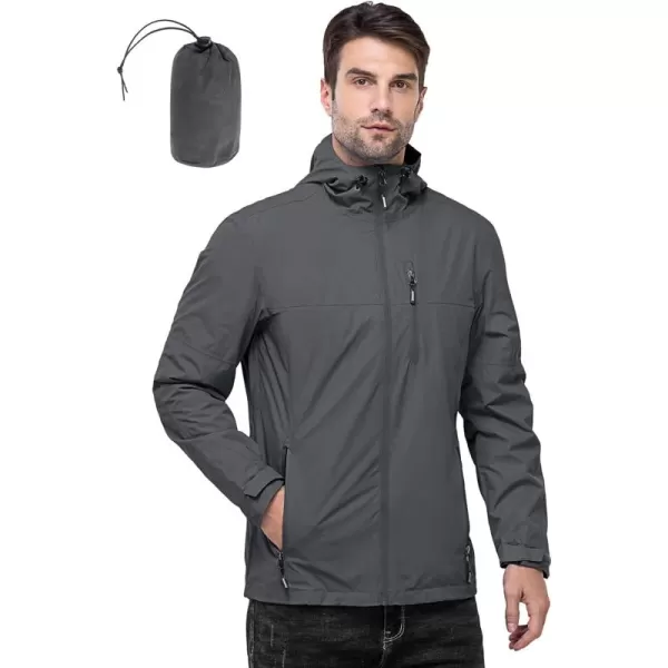 Outdoor Ventures Men's Packable Rain Jacket Waterproof Windbreaker Lightweight Raincoat with Hood
