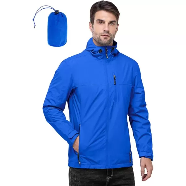 Outdoor Ventures Men's Packable Rain Jacket Waterproof Windbreaker Lightweight Raincoat with Hood