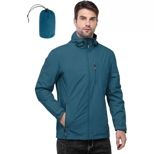 Outdoor Ventures Men's Packable Rain Jacket Waterproof Windbreaker Lightweight Raincoat with Hood