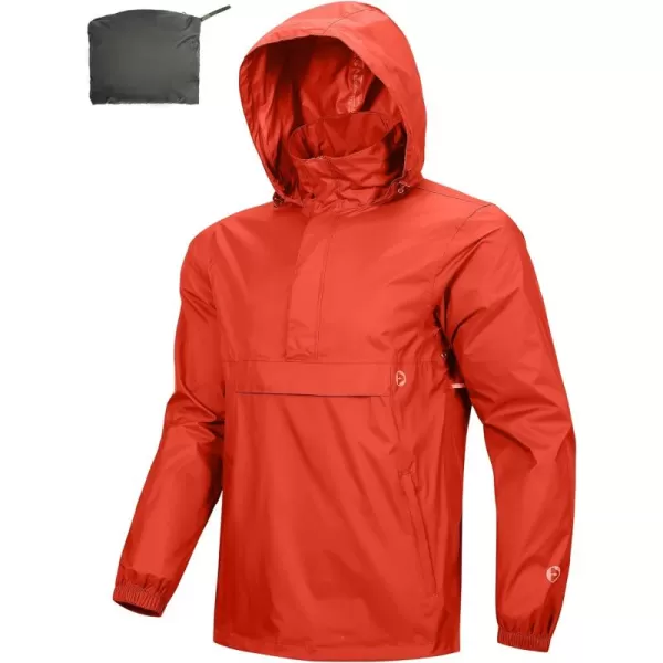 Outdoor Ventures Men's Rain Jacket Waterproof Lightweight Packable Rain Pullover for Hiking Golf Running