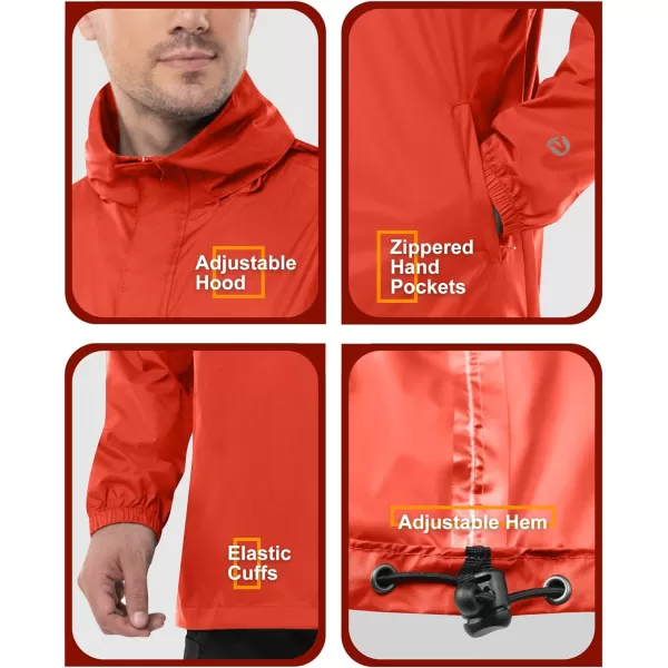 Outdoor Ventures Men's Rain Jacket Waterproof Lightweight Packable Rain Pullover for Hiking Golf Running