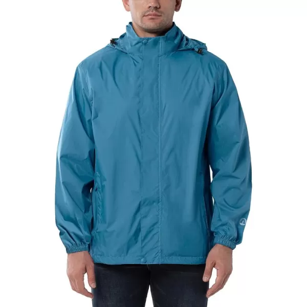 Outdoor Ventures Men's Rain Jacket Waterproof Lightweight Packable Rain Shell Raincoat with Hood for Golf Hiking Travel