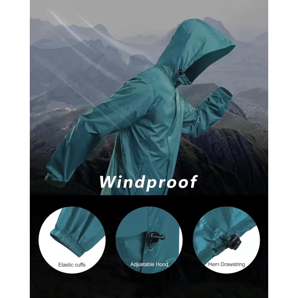Outdoor Ventures Men's Rain Jacket Waterproof Lightweight Packable Rain Shell Raincoat with Hood for Golf Hiking Travel