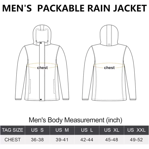 Outdoor Ventures Men's Rain Jacket Waterproof Lightweight Packable Rain Shell Raincoat with Hood for Golf Hiking Travel