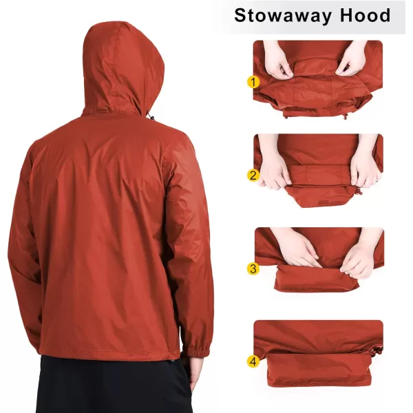 Outdoor Ventures Men's Rain Jacket Waterproof Lightweight Packable Rain Shell Raincoat with Hood for Golf Hiking Travel
