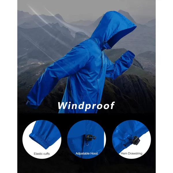 Outdoor Ventures Men's Rain Jacket Waterproof Lightweight Packable Rain Shell Raincoat with Hood for Golf Hiking Travel