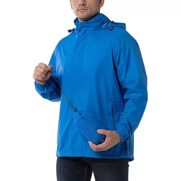 Outdoor Ventures Men's Rain Jacket Waterproof Lightweight Packable Rain Shell Raincoat with Hood for Golf Hiking Travel