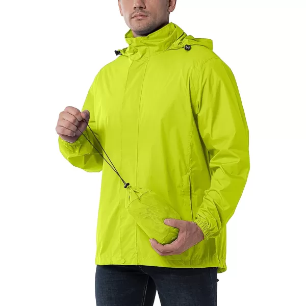 Outdoor Ventures Men's Rain Jacket Waterproof Lightweight Packable Rain Shell Raincoat with Hood for Golf Hiking Travel