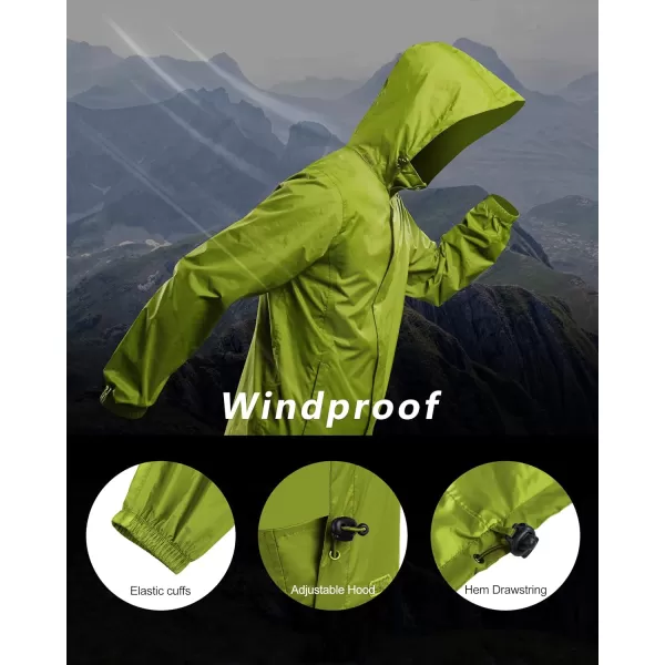 Outdoor Ventures Men's Rain Jacket Waterproof Lightweight Packable Rain Shell Raincoat with Hood for Golf Hiking Travel