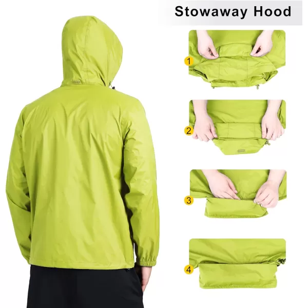Outdoor Ventures Men's Rain Jacket Waterproof Lightweight Packable Rain Shell Raincoat with Hood for Golf Hiking Travel