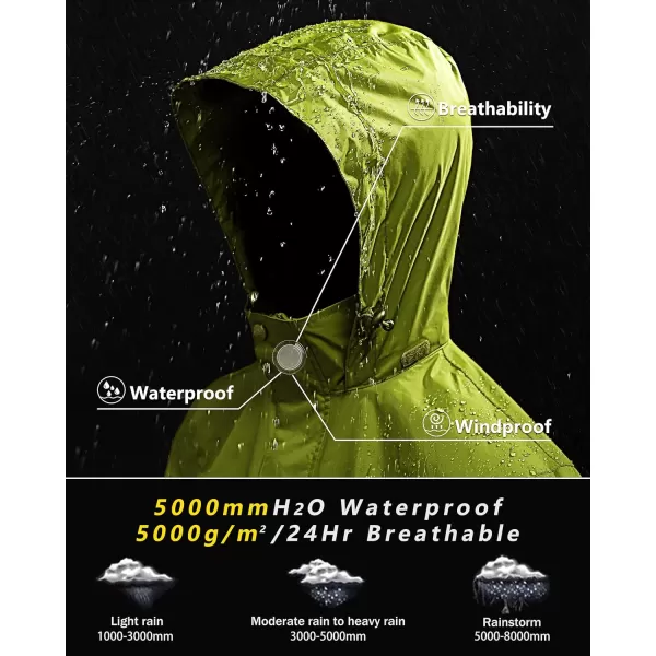 Outdoor Ventures Men's Rain Jacket Waterproof Lightweight Packable Rain Shell Raincoat with Hood for Golf Hiking Travel