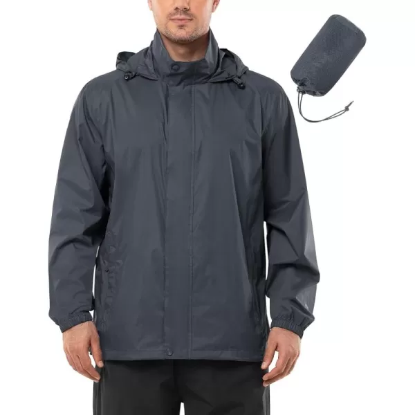 Outdoor Ventures Men's Rain Jacket Waterproof Lightweight Packable Rain Shell Raincoat with Hood for Golf Hiking Travel