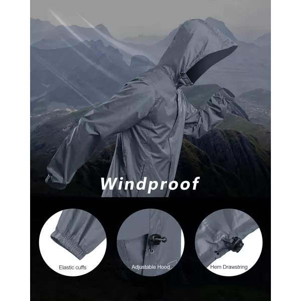 Outdoor Ventures Men's Rain Jacket Waterproof Lightweight Packable Rain Shell Raincoat with Hood for Golf Hiking Travel