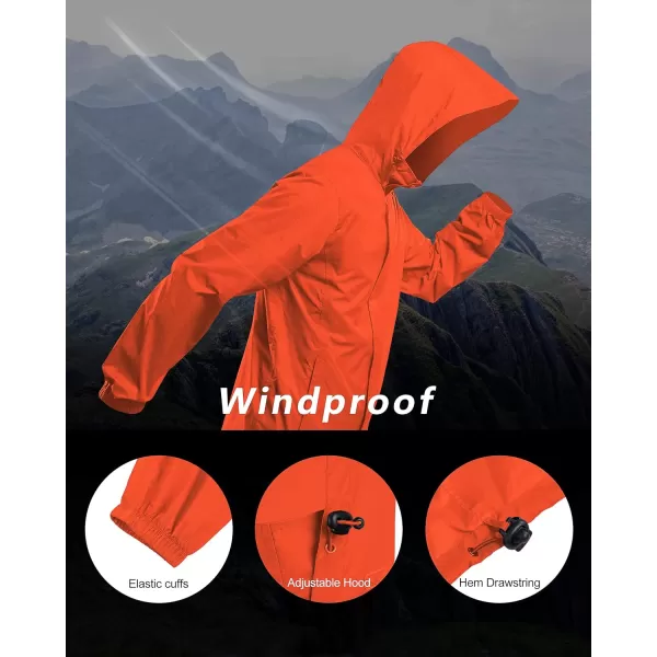Outdoor Ventures Men's Rain Jacket Waterproof Lightweight Packable Rain Shell Raincoat with Hood for Golf Hiking Travel