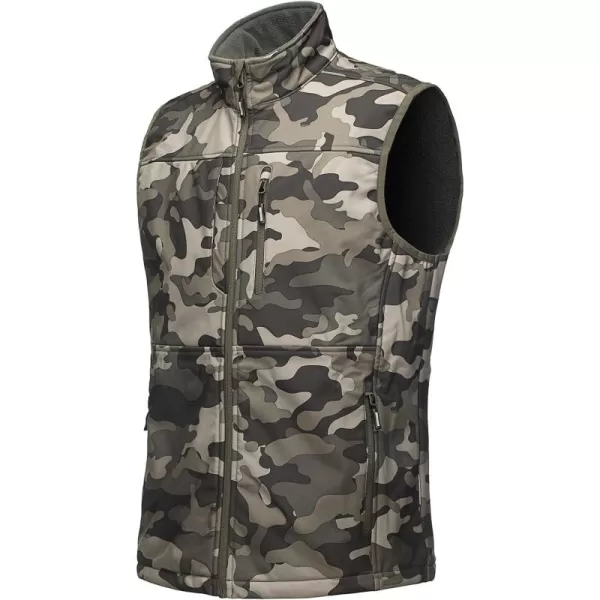Outdoor Ventures Men's Running Vest Outerwear, Lightweight Windproof Fleece-Lined Softshell Sleeveless Jacket for Golf