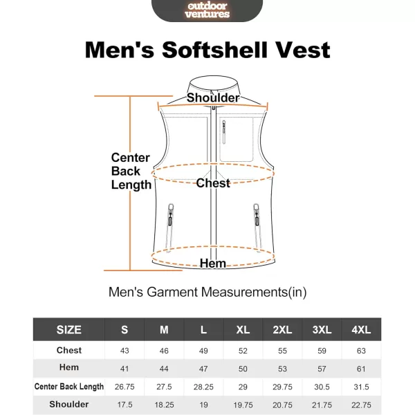Outdoor Ventures Men's Running Vest Outerwear, Lightweight Windproof Fleece-Lined Softshell Sleeveless Jacket for Golf