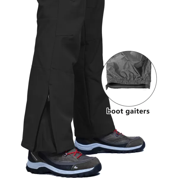 Outdoor Ventures Men's Snow Bib Waterproof Softshell Ski Pants Warm Insulated Snowboarding Pants with Detachable Bib