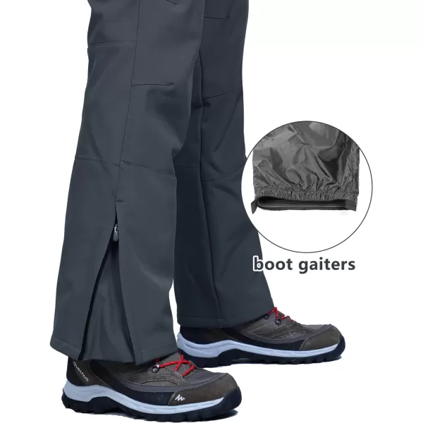 Outdoor Ventures Men's Snow Bib Waterproof Softshell Ski Pants Warm Insulated Snowboarding Pants with Detachable Bib