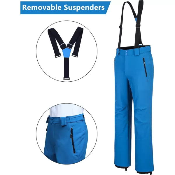 Outdoor Ventures Men's Snow Bib Waterproof Softshell Ski Pants Warm Insulated Snowboarding Pants with Detachable Bib