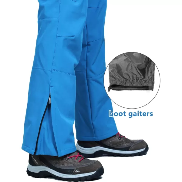 Outdoor Ventures Men's Snow Bib Waterproof Softshell Ski Pants Warm Insulated Snowboarding Pants with Detachable Bib