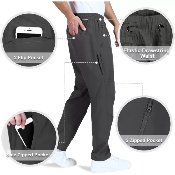Outdoor Ventures Men's Sweatpants with Zipper Pockets Quick-Dry,Stretchy Elastic-Waist Drawstring Pants