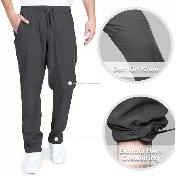 Outdoor Ventures Men's Sweatpants with Zipper Pockets Quick-Dry,Stretchy Elastic-Waist Drawstring Pants
