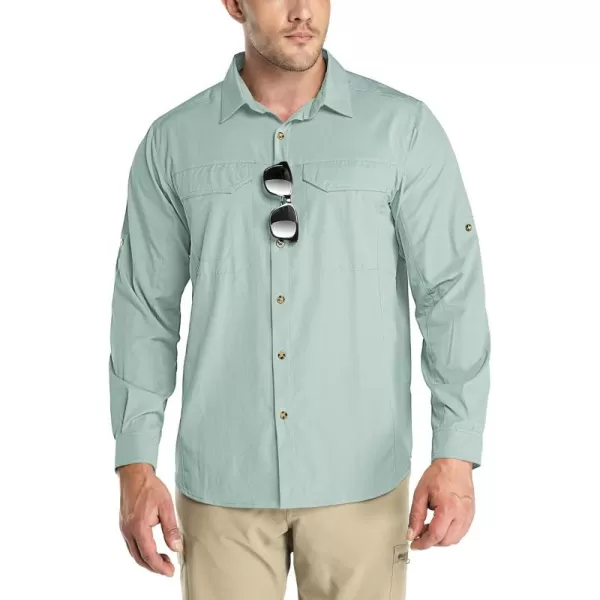 Outdoor Ventures Men's UPF 50+ UV Sun Protection SPF Hiking Shirt Long Sleeve Lightweight Quick Dry for Safari Travel Fishing
