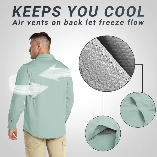 Outdoor Ventures Men's UPF 50+ UV Sun Protection SPF Hiking Shirt Long Sleeve Lightweight Quick Dry for Safari Travel Fishing