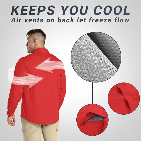 Outdoor Ventures Men's UPF 50+ UV Sun Protection SPF Hiking Shirt Long Sleeve Lightweight Quick Dry for Safari Travel Fishing