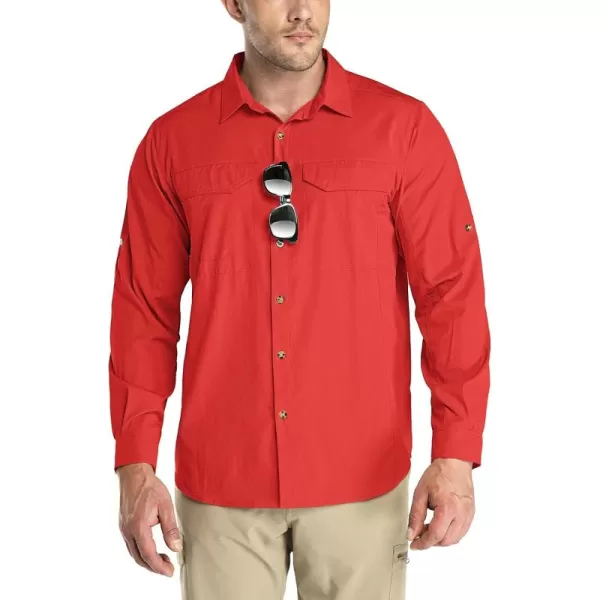 Outdoor Ventures Men's UPF 50+ UV Sun Protection SPF Hiking Shirt Long Sleeve Lightweight Quick Dry for Safari Travel Fishing