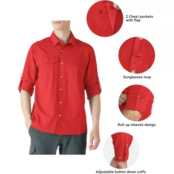 Outdoor Ventures Men's UPF 50+ UV Sun Protection SPF Hiking Shirt Long Sleeve Lightweight Quick Dry for Safari Travel Fishing