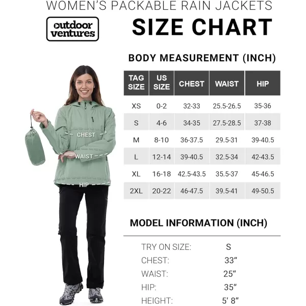 Outdoor Ventures Packable Rain Jacket Women Lightweight Waterproof Raincoat with Hood Cycling Bike Jacket Windbreaker
