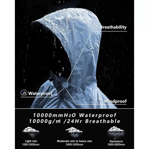 Outdoor Ventures Packable Rain Jacket Women Lightweight Waterproof Raincoat with Hood Cycling Bike Jacket Windbreaker