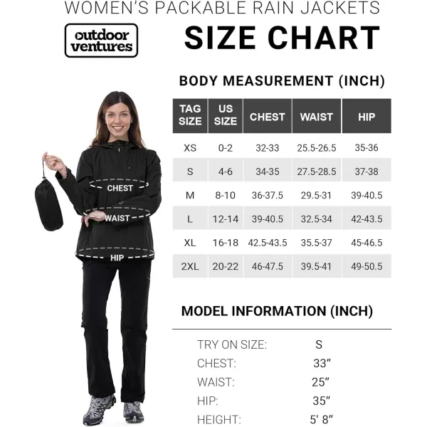 Outdoor Ventures Packable Rain Jacket Women Lightweight Waterproof Raincoat with Hood Cycling Bike Jacket Windbreaker