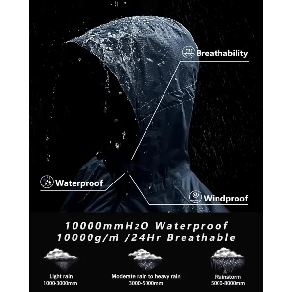 Outdoor Ventures Packable Rain Jacket Women Lightweight Waterproof Raincoat with Hood Cycling Bike Jacket Windbreaker