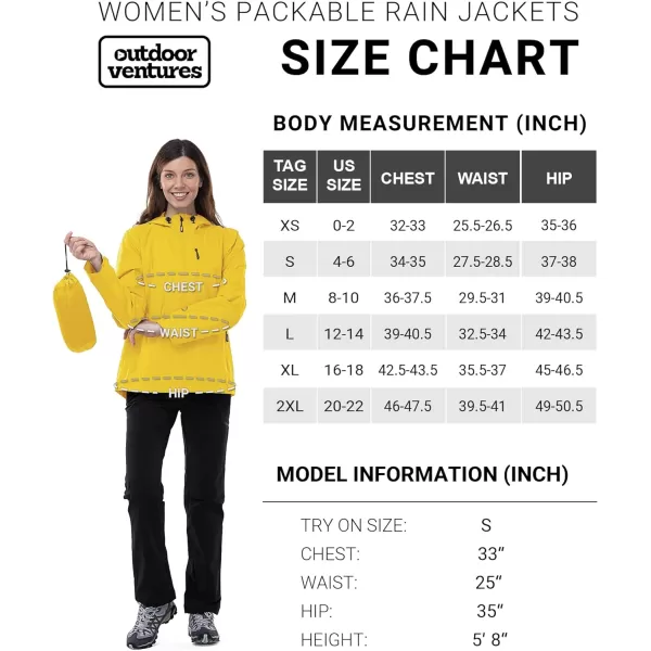 Outdoor Ventures Packable Rain Jacket Women Lightweight Waterproof Raincoat with Hood Cycling Bike Jacket Windbreaker