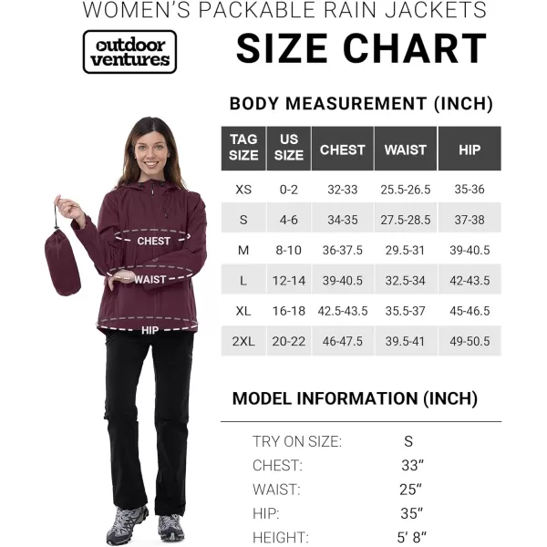 Outdoor Ventures Packable Rain Jacket Women Lightweight Waterproof Raincoat with Hood Cycling Bike Jacket Windbreaker